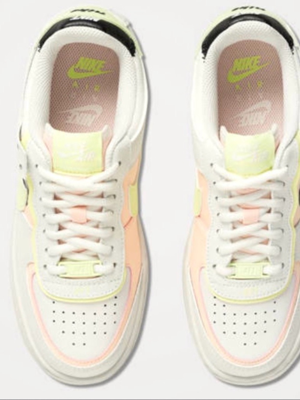 Nike Women’s Air Force 1 with pastel pink and yellow accents